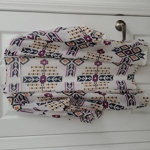 PATTERN SHORT SLEAVE COVER UP TOP